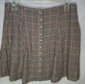 American Eagle Women's Black Brown Plaid Mini Skirt Size 6 NWT